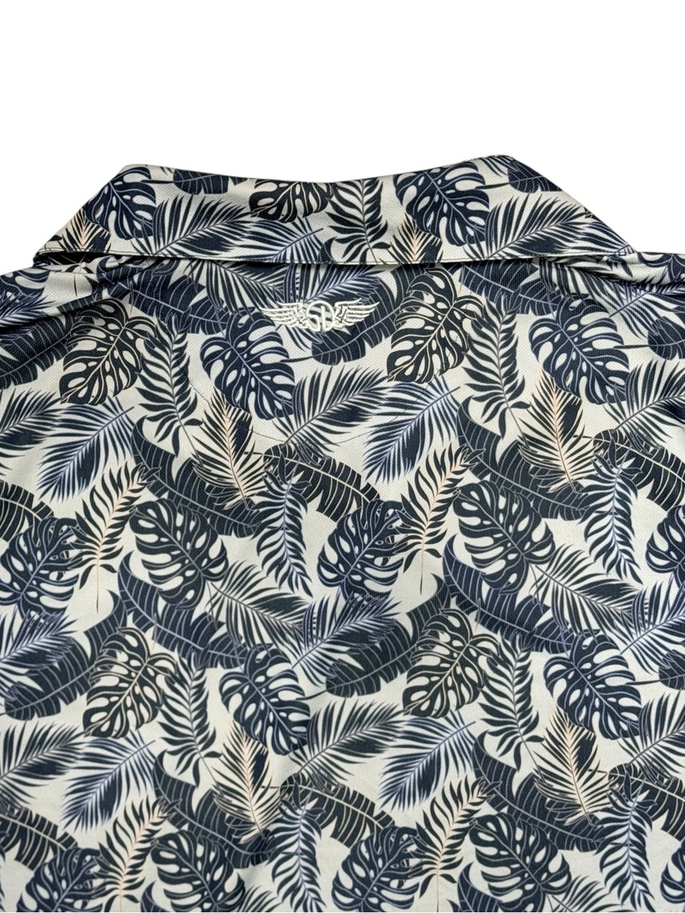 Straight Down Performance Golf Polo Navy Tropical Print Men's Large - Picture 5 of 10